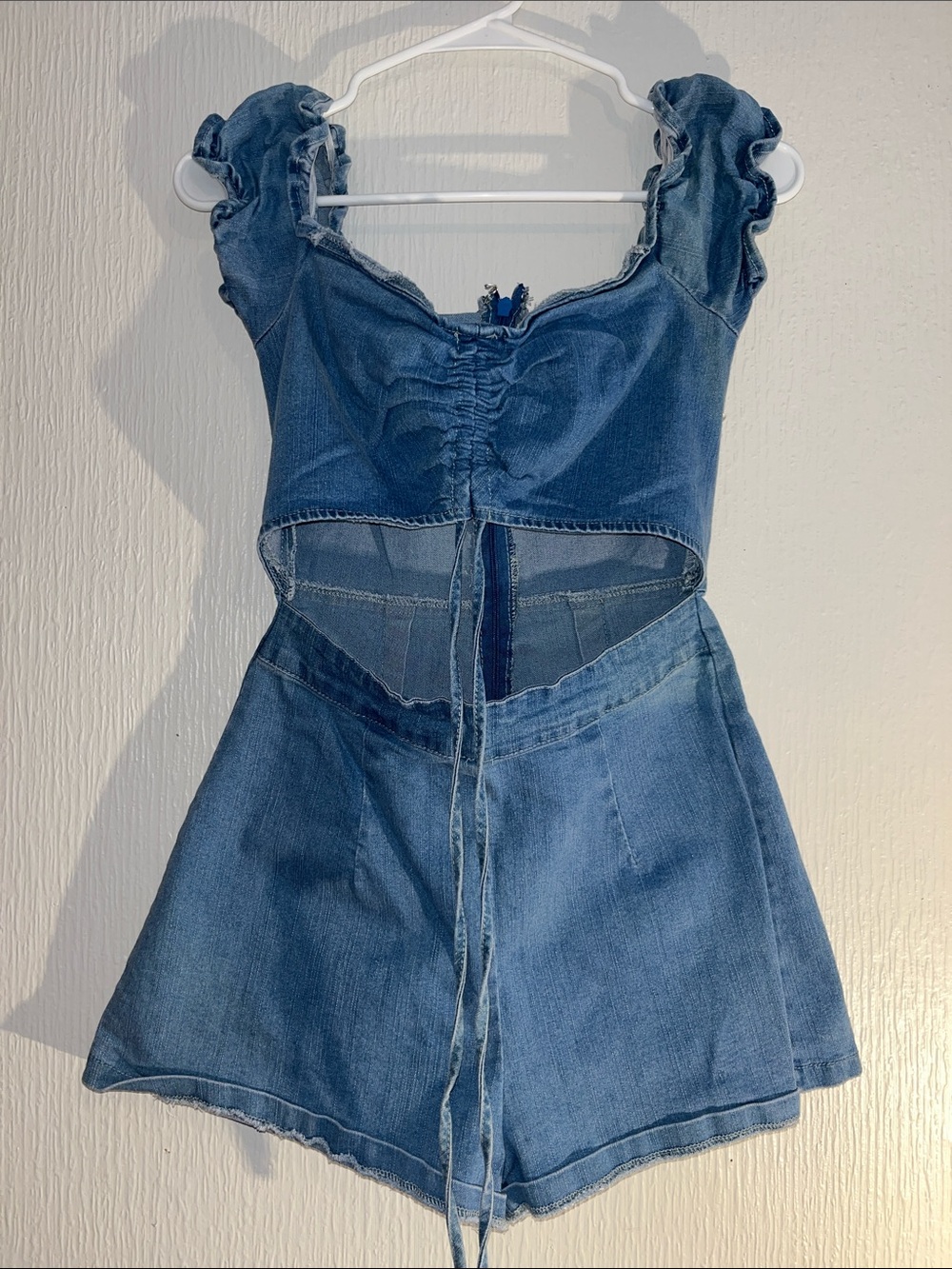 Denim Cutout Romper